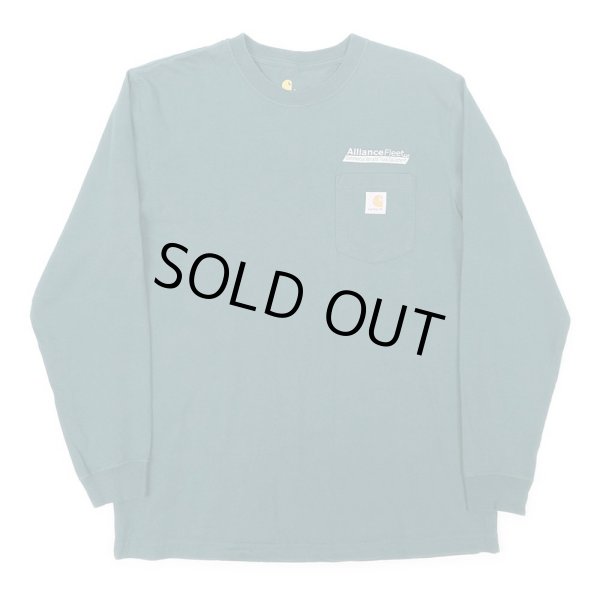 画像1: 00's Carhartt L/S ポケットTシャツ "企業ロゴ刺繍" (1)