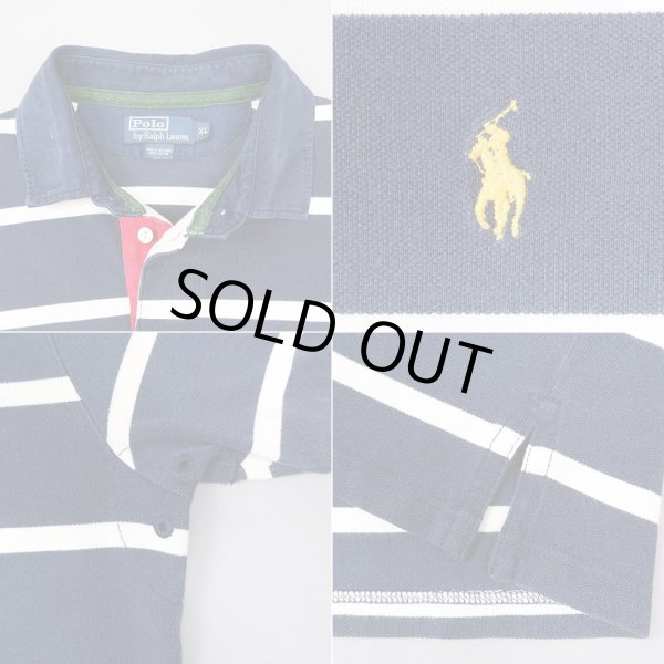 画像3: 90's Polo Ralph Lauren ボーダー柄 ポロシャツ (3)