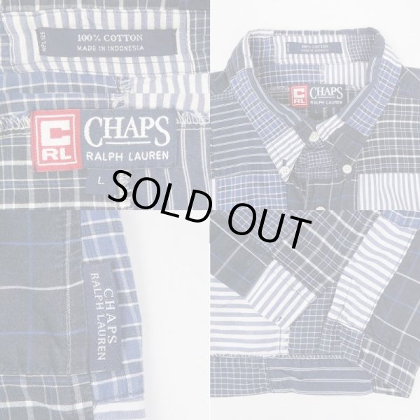 画像3: 90's CHAPS Ralph Lauren S/S パッチワーク ボタンダウンシャツ (3)