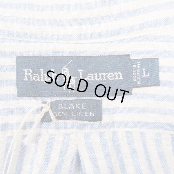 画像3: 90's Ralph Lauren ストライプ柄 ボタンダウンシャツ “LINEN / BLAKE” (3)
