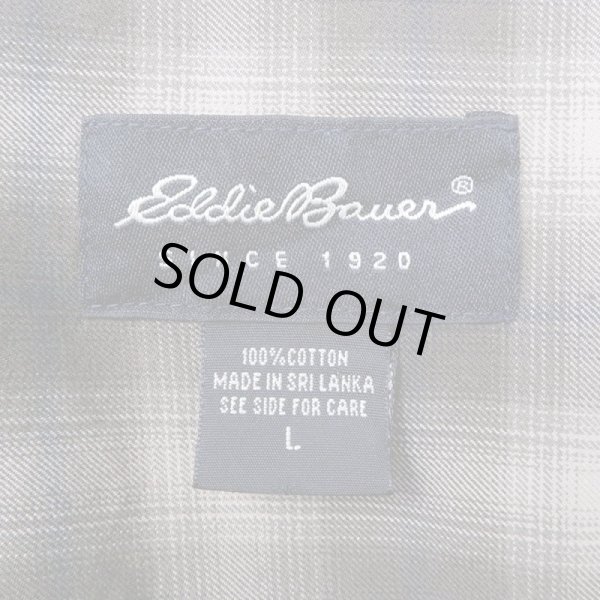 画像2: Early 00's Eddie Bauer オンブレチェック柄 コットンワークシャツ (2)