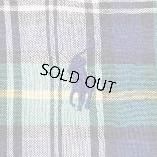 画像3: 00's Polo Ralph Lauren S/S ボタンダウンシャツ "CLASSIC FIT / GREEN Plaid" (3)