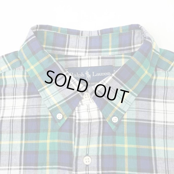 画像4: 00's Polo Ralph Lauren S/S ボタンダウンシャツ "CLASSIC FIT / GREEN Plaid" (4)