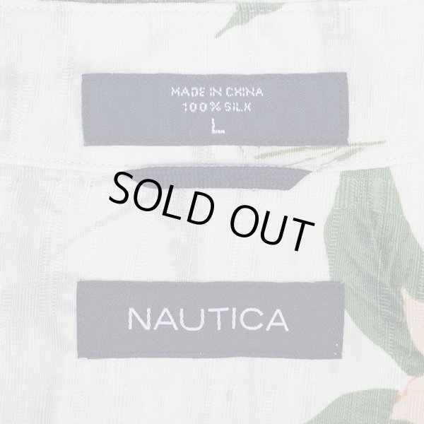 画像2: 00's NAUTICA 総柄 S/S シルクシャツ (2)