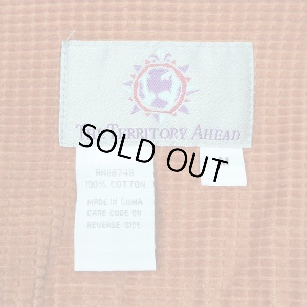 画像2: 90's THE TERRITORY AHEAD グリッドコーデュロイ ワークシャツ "ORANGE" (2)