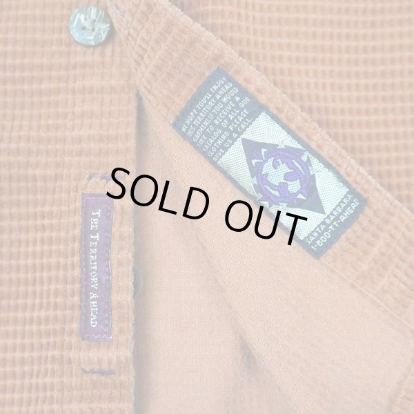 画像3: 90's THE TERRITORY AHEAD グリッドコーデュロイ ワークシャツ "ORANGE" (3)