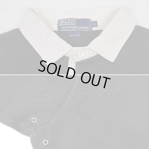 画像4: 90's Polo Ralph Lauren ラガーシャツ "BLACK / Old English Logo" (4)