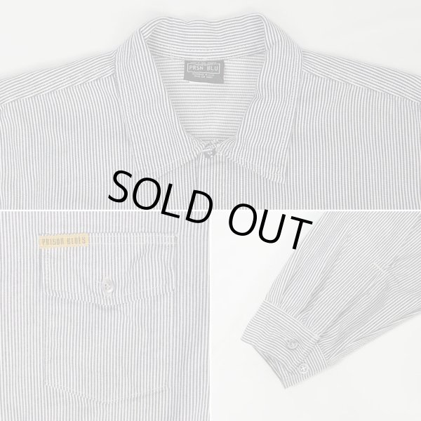 画像3: 00's PRISON BLUES ヒッコリーストライプ ワークシャツ "MADE IN USA" (3)