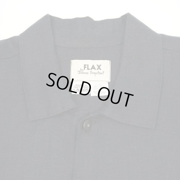 画像3: 90's FLAX レギュラーカラー リネンシャツ “BLACK” (3)