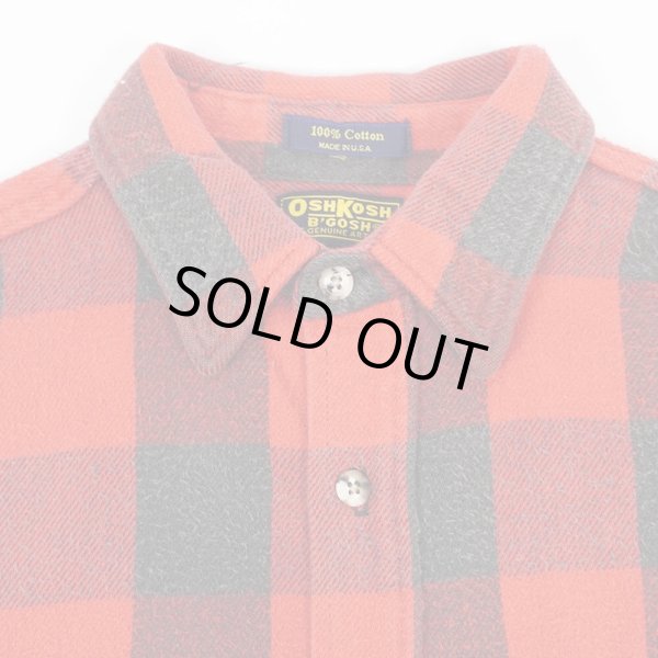 画像3: 90's OSHKOSH ブロックチェック柄 ヘビーネルシャツ "MADE IN USA" (3)