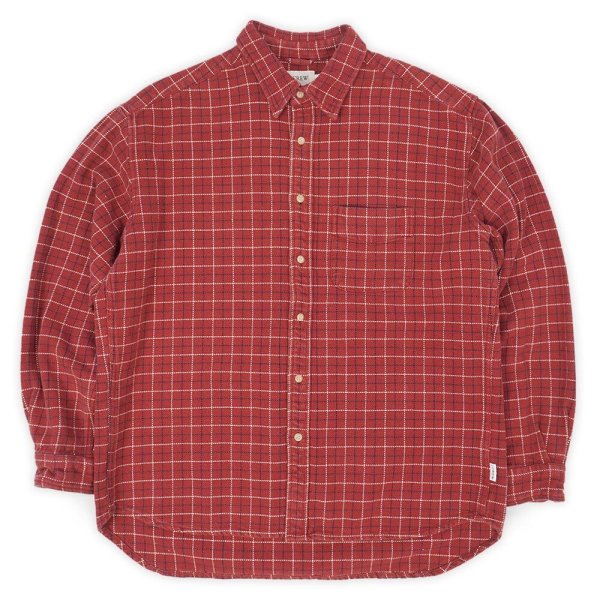 画像1: 00's J.CREW ヘビーネルシャツ "Vermilion Red Plaid" (1)