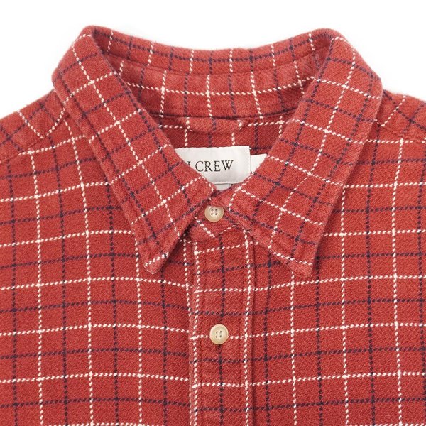 画像3: 00's J.CREW ヘビーネルシャツ "Vermilion Red Plaid" (3)