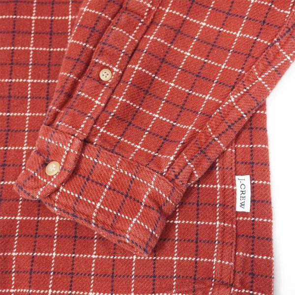 画像4: 00's J.CREW ヘビーネルシャツ "Vermilion Red Plaid" (4)
