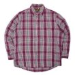 画像1: 90's OSHKOSH ヘビーネルシャツ "Burgundy Plaid" (1)
