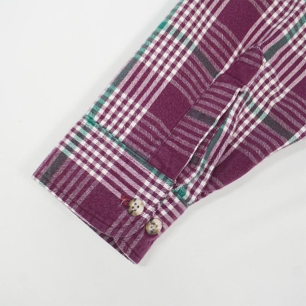画像4: 90's OSHKOSH ヘビーネルシャツ "Burgundy Plaid" (4)