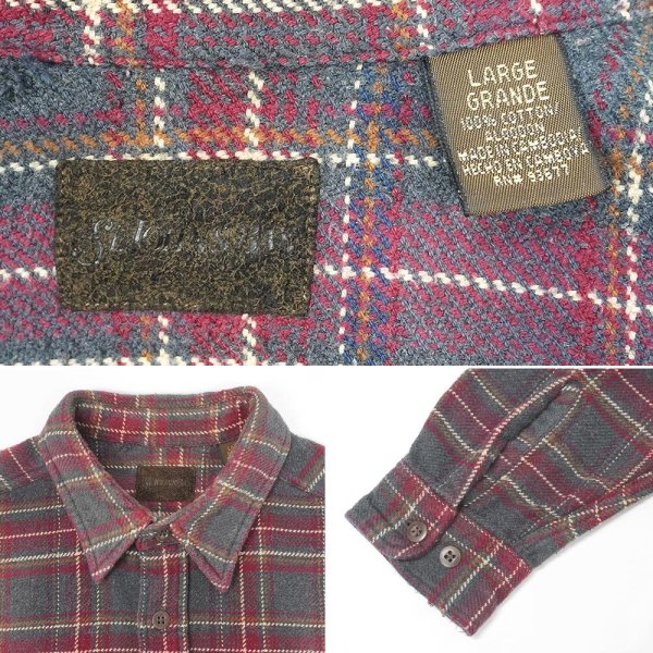 画像2: Late 90's ST JOHN'S BAY ヘビーネルシャツ "Sun Faded" (2)