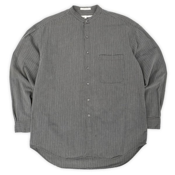 画像1: 90's PERRY ELLIS ストライプ柄 バンドカラーシャツ (1)