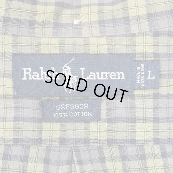 画像2: 90's Polo Ralph Lauren S/S ボタンダウンシャツ "GREGGOR / Olive Plaid" (2)