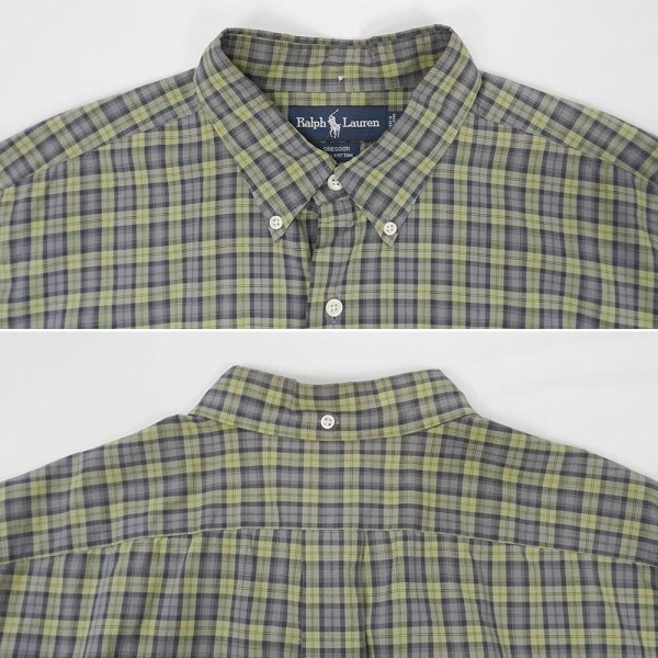 画像3: 90's Polo Ralph Lauren S/S ボタンダウンシャツ "GREGGOR / Olive Plaid" (3)