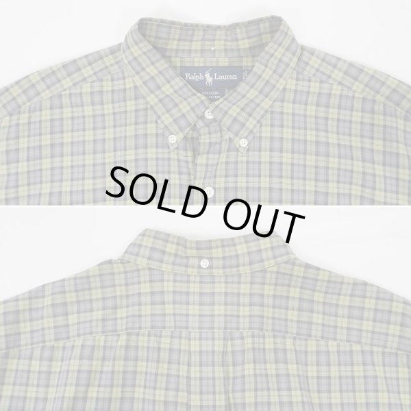 画像3: 90's Polo Ralph Lauren S/S ボタンダウンシャツ "GREGGOR / Olive Plaid" (3)