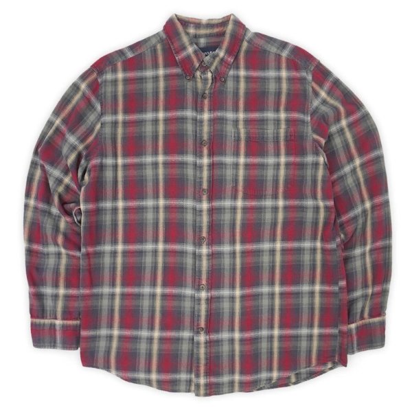 画像1: 00's ST JOHN'S BAY フランネルボタンダウンシャツ "Red Omble Plaid" (1)
