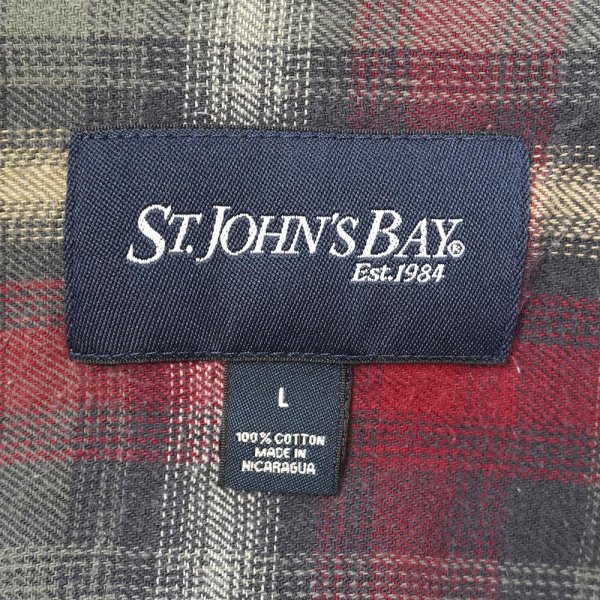 画像2: 00's ST JOHN'S BAY フランネルボタンダウンシャツ "Red Omble Plaid" (2)