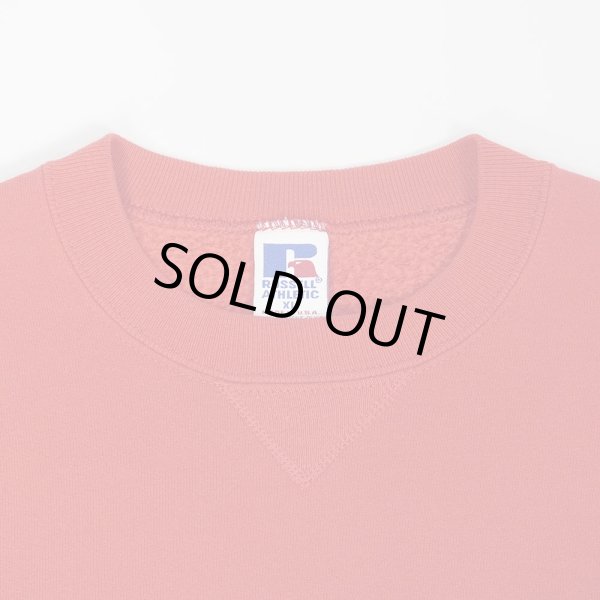 画像3: 90's RUSSELL 前V ブランクスウェット "MADE IN USA / VERMILION RED" (3)