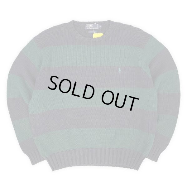 画像1: 90's Polo Ralph Lauren ワイドボーダー柄 コットンニット (1)