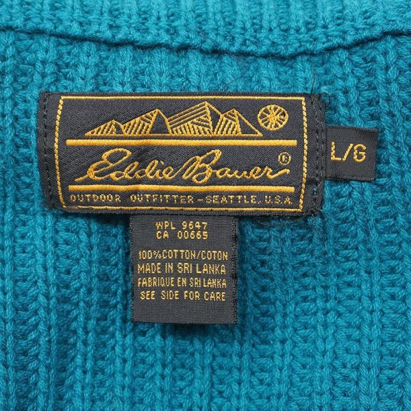 画像2: 90's Eddie Bauer コットンリブニット "黒タグ" (2)