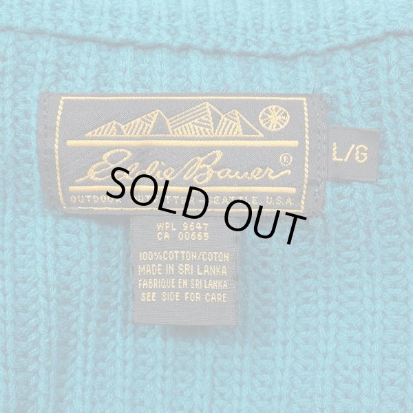 画像2: 90's Eddie Bauer コットンリブニット "黒タグ" (2)