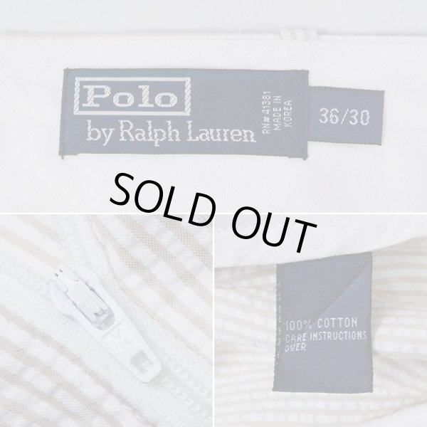 画像4: 90's Polo Ralph Lauren 2タック シアサッカートラウザー “DEADSTOCK” (4)