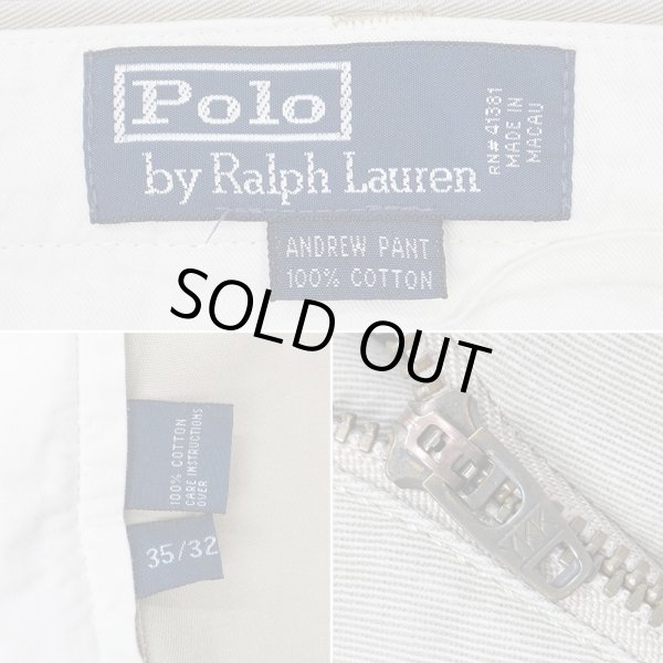 画像3: 00's Polo Ralph Lauren 2タック チノトラウザー "ANDREW PANT / BEIGE / W35 L32" (3)