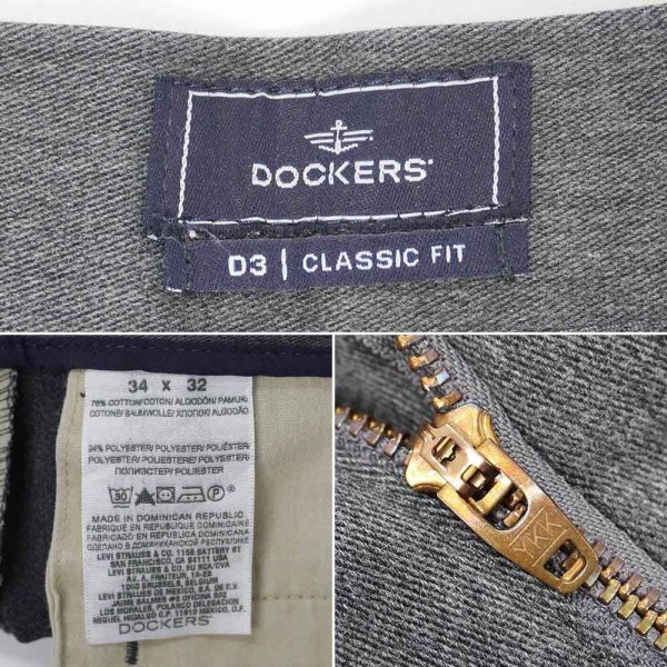 画像4: 00's DOCKERS 2タック コットントラウザー "CHARCOAL HEATHER / W34 L32" (4)