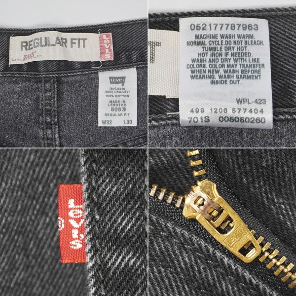 画像4: 00's Levi's 505 ブラックデニムパンツ "W32 L30" (4)