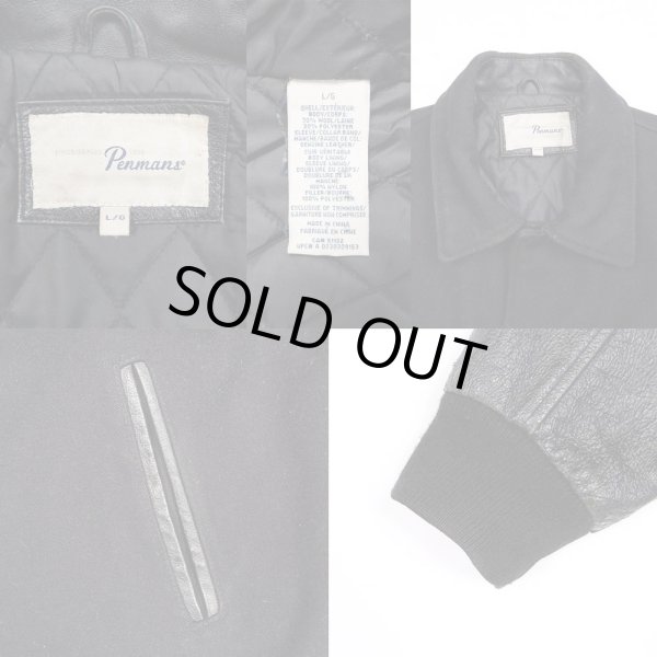 画像3: 90-00's Penmans レザー切り替え スタジャン "BLACK" (3)