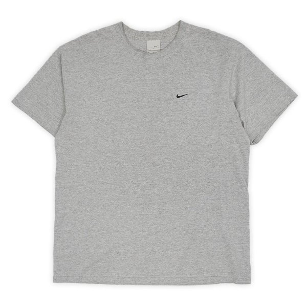 画像1: Early 00's NIKE スウォッシュロゴ刺繍 Tシャツ "Heather Gray" (1)
