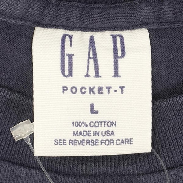 画像2: 90's OLD GAP ブランク ポケットTシャツ “NAVY / MADE IN USA” (2)
