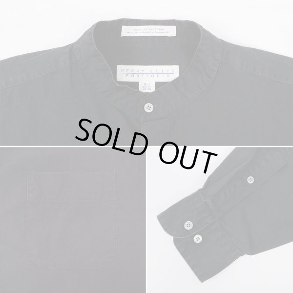 画像4: 90's PERRY ELLIS バンドカラーシャツ “BLACK” (4)