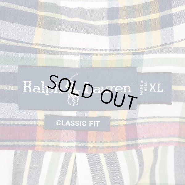 画像2: 90-00's Polo  Ralph Lauren S/S ボタンダウンシャツ "CLASSIC FIT / NAVY Plaid" (2)