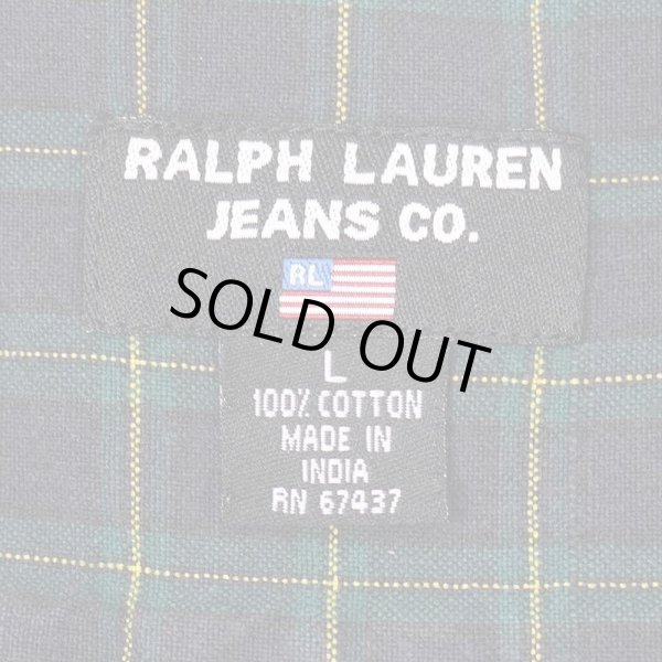 画像2: 90's RALPH LAUREN JEANS フランネル ボタンダウンシャツ (2)