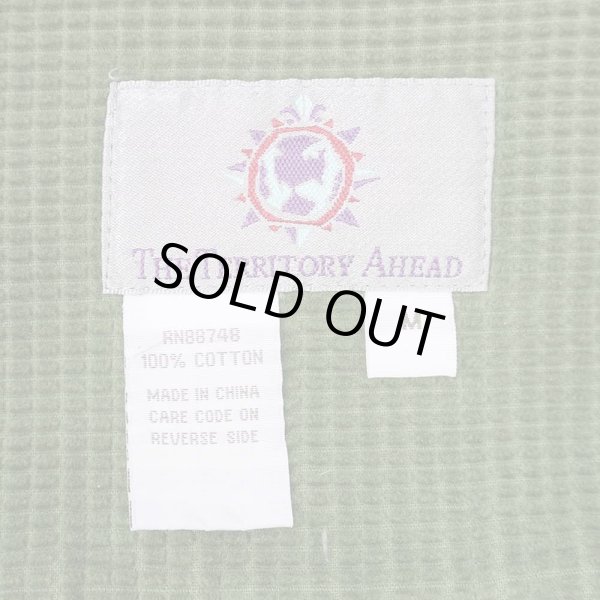 画像2: 90's THE TERRITORY AHEAD グリッドコーデュロイ ワークシャツ "GREEN" (2)