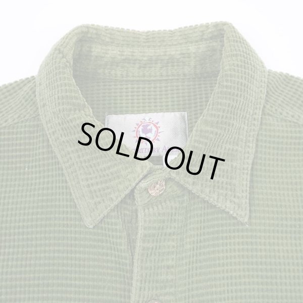 画像4: 90's THE TERRITORY AHEAD グリッドコーデュロイ ワークシャツ "GREEN" (4)