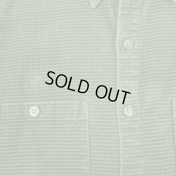画像6: 90's THE TERRITORY AHEAD グリッドコーデュロイ ワークシャツ "GREEN" (6)