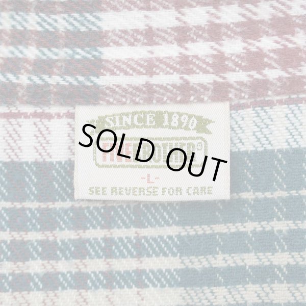 画像2: 90's FIVE BROTHER ヘビーネルシャツ "Burgundy Plaid / MADE IN USA" (2)