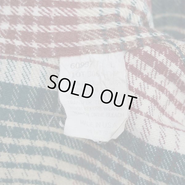 画像3: 90's FIVE BROTHER ヘビーネルシャツ "Burgundy Plaid / MADE IN USA" (3)