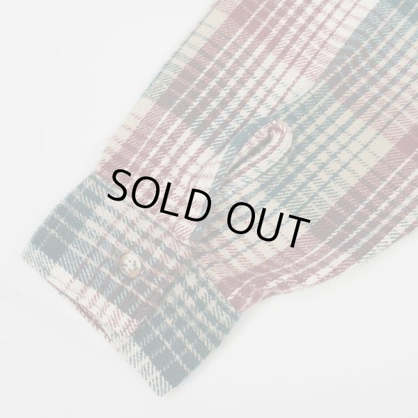 画像5: 90's FIVE BROTHER ヘビーネルシャツ "Burgundy Plaid / MADE IN USA" (5)