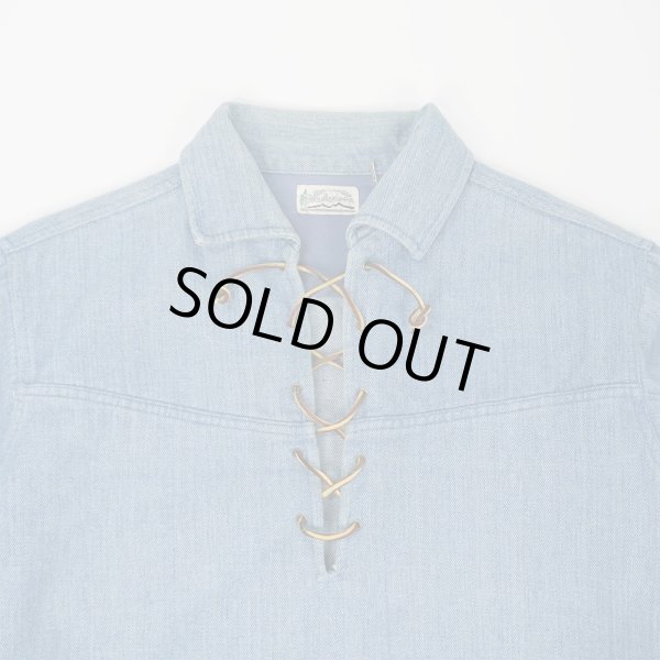 画像3: 60-70's Punderson レースアップ デニムプルオーバーシャツ (3)