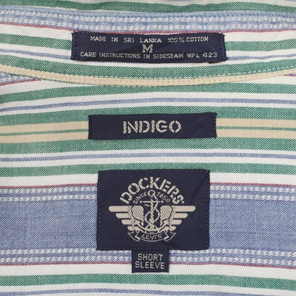 画像2: 90's DOCKERS S/S マルチストライプ柄 ボタンダウンシャツ “INDIGO” (2)