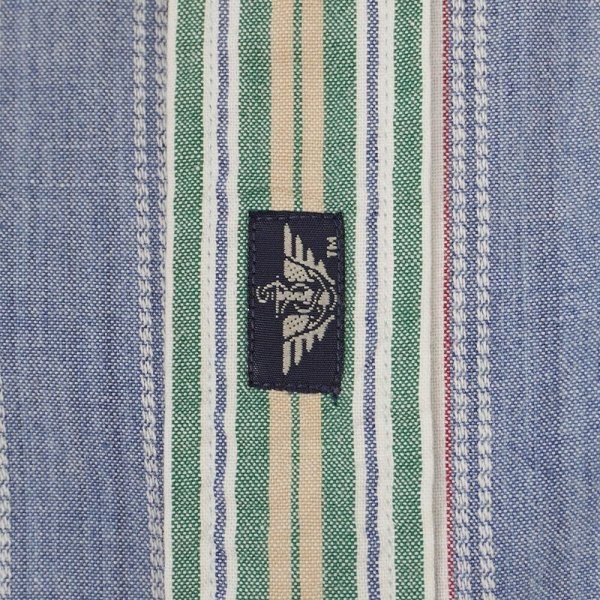 画像4: 90's DOCKERS S/S マルチストライプ柄 ボタンダウンシャツ “INDIGO” (4)