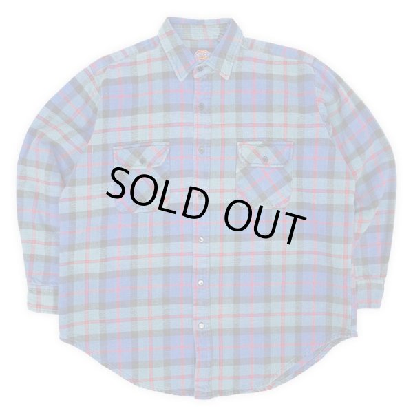 画像1: 90's Dickies ヘビーネルシャツ "Blue Plaid" (1)
